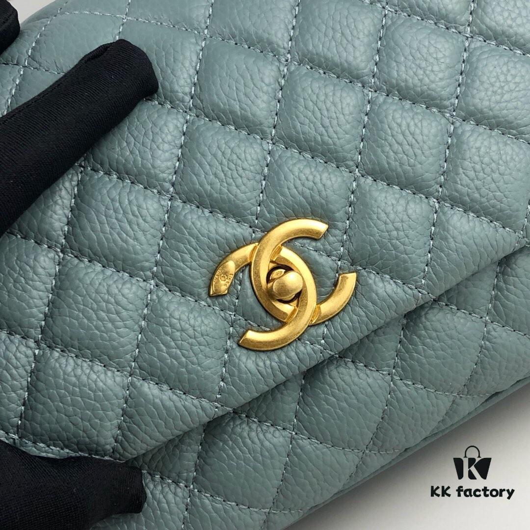693053acf09edb6de4c4eff7 Medium Haze Blue Chanel Bag 💥 Unique Design Flap Shoulder & Top Handle Handbag, Premium Imported Full-Grain Calfskin, Lychee Texture, Upgraded Gold-Tone Hardware, Handcrafted by Master Artisans
