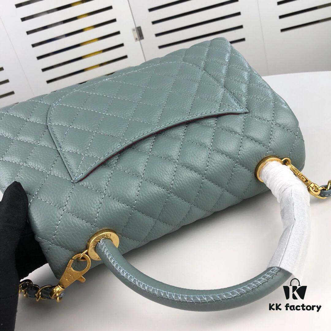 693053aef09edb6de4c4effa Medium Haze Blue Chanel Bag 💥 Unique Design Flap Shoulder & Top Handle Handbag, Premium Imported Full-Grain Calfskin, Lychee Texture, Upgraded Gold-Tone Hardware, Handcrafted by Master Artisans