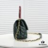 693053b8f09edb6de4c4f009 Emerald Green and Red Chanel-Style Shoulder Bag with Unique Clasp Design – Dual Carry Tote & Crossbody, Exotic Texture with Luxe Gold Hardware