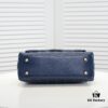 693053bef09edb6de4c4f00e Deep Blue with Red Accents Chanel-Style Flap Bag - Unique Design, Dual Shoulder and Handheld Use