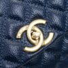 693053c2f09edb6de4c4f015 Deep Blue with Red Accents Chanel-Style Flap Bag - Unique Design, Dual Shoulder and Handheld Use