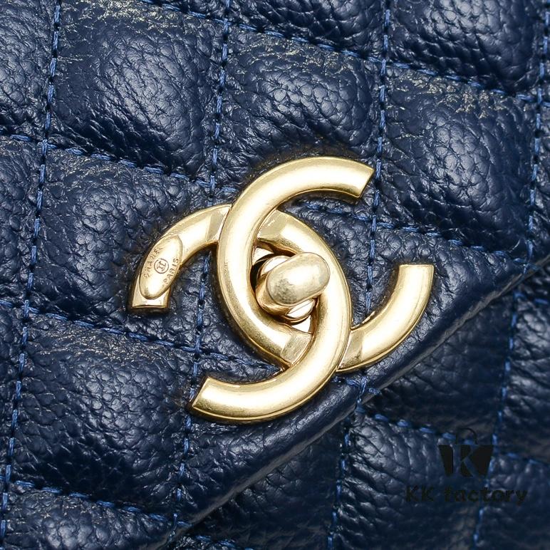 693053c2f09edb6de4c4f015 Deep Blue with Red Accents Chanel-Style Flap Bag - Unique Design, Dual Shoulder and Handheld Use