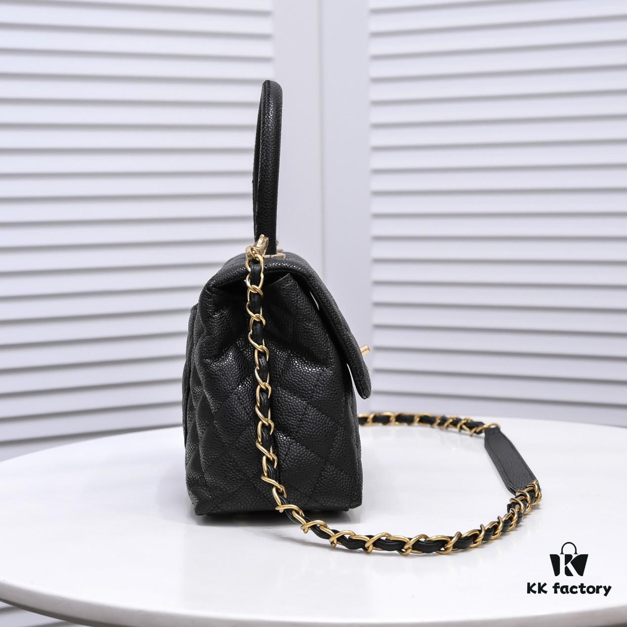 Chanel Unique Design Flap Bag with Shoulder and Top Handle – Dual Carry Style
