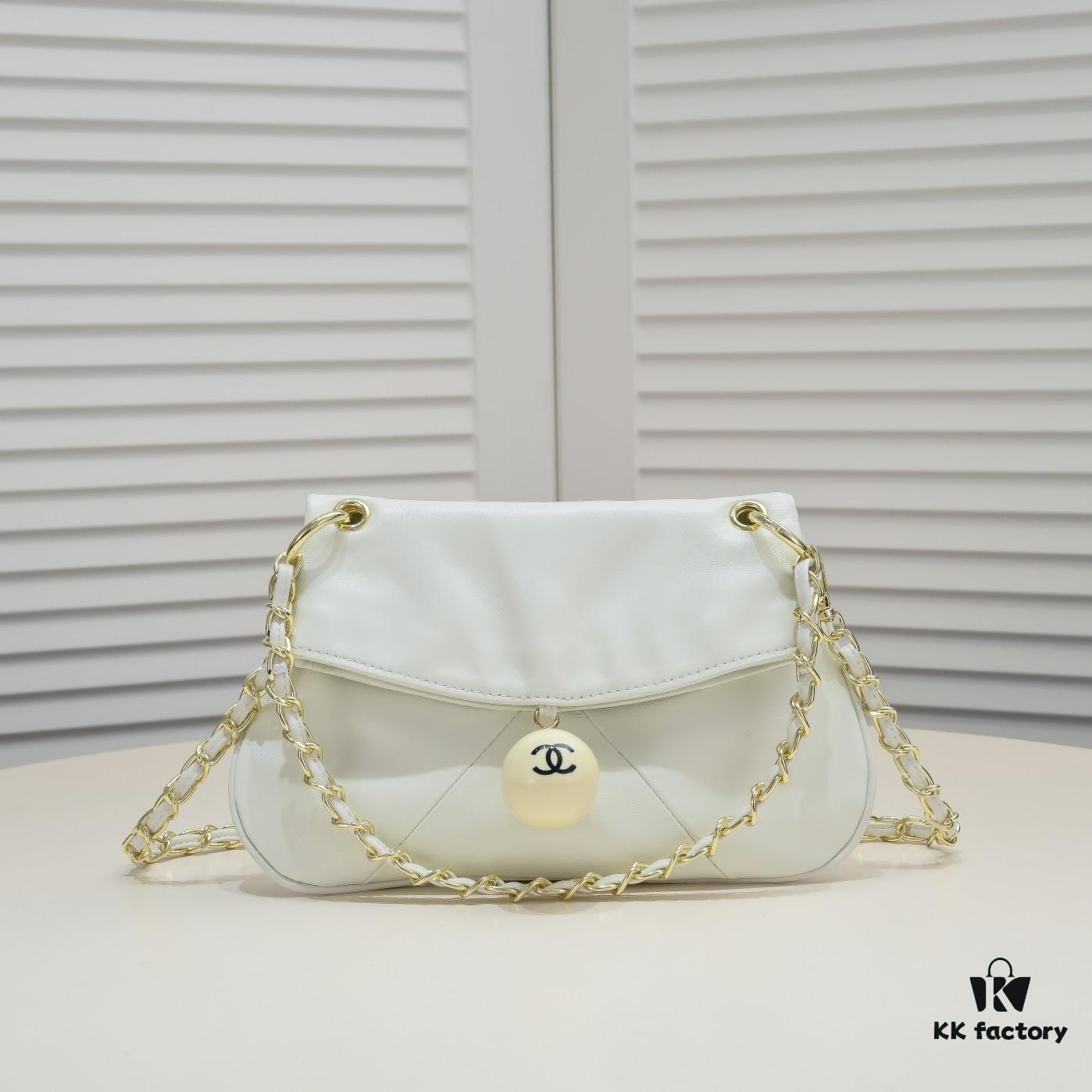 693053eef09edb6de4c4f049 Chanel 24P Hobo Vintage Ping Pong Handbag, Dual-Use Practical Bag with Crossbody Leather-Chain Strap
