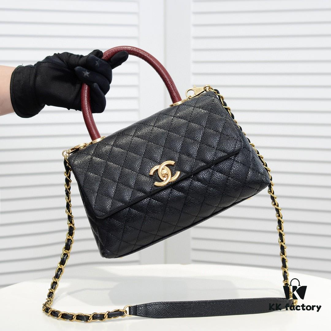 693053f1f09edb6de4c4f04c Chanel Unique Design Flap Bag with Shoulder and Top Handle, Dual Carry Style, Premium Imported Full-Grain Calfskin, Quilted Texture, Upgraded Luxury Gold-Tone Hardware, Handcrafted by Master Artisans