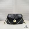 Chanel 24P Hobo Vintage Ping Pong Handbag, Dual-Use Practical Bag with Crossbody Leather-Threaded Chain