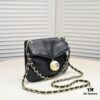 Chanel 24P Hobo Vintage Ping Pong Handbag, Dual-Use Practical Bag with Crossbody Leather-Threaded Chain