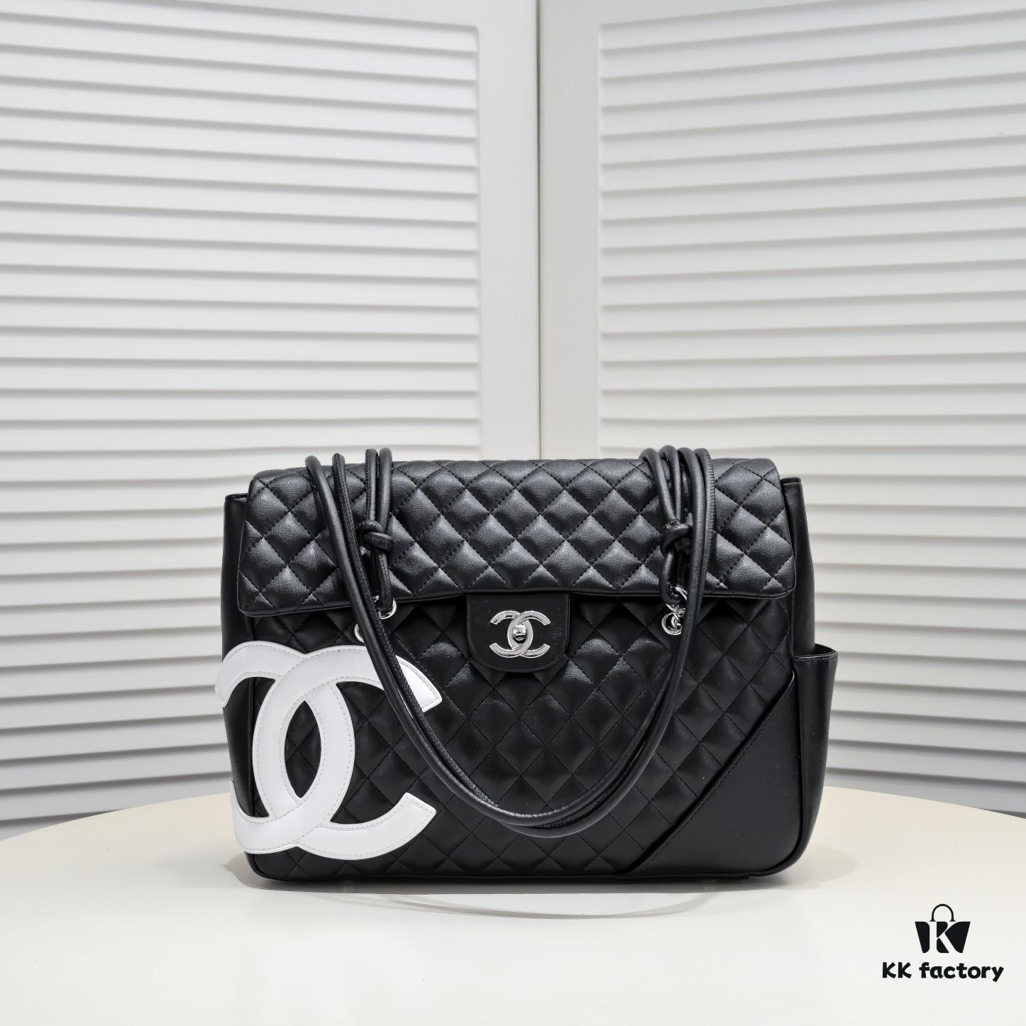 693053fcf09edb6de4c4f05b CHANEL 24A Vintage Spring Collection Caviar Quilted Tote Bag (Airport Bag) - Rare Pre-owned Exclusive Version from 2004