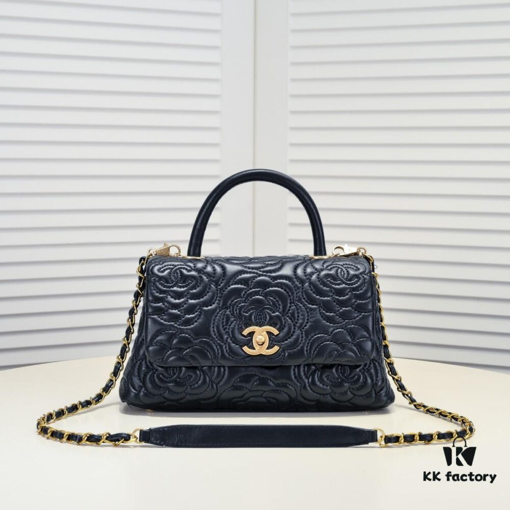 69305419f09edb6de4c4f07d Chanel Unique Design Flap Bag with Chain Strap, Dual Carry (Shoulder & Handheld), Camellia Pattern, Premium Imported Lamb Leather, Upgraded Full Gold-Plated Hardware