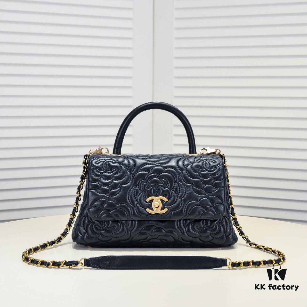 69305419f09edb6de4c4f07d Chanel Unique Design Flap Bag with Chain Strap, Dual Carry (Shoulder & Handheld), Camellia Pattern, Premium Imported Lamb Leather, Upgraded Full Gold-Plated Hardware