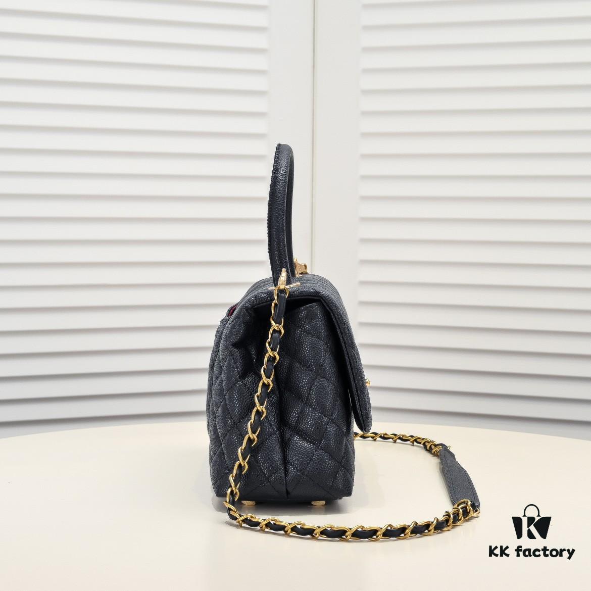 6930541bf09edb6de4c4f080 Large Black Chanel Unique Design Flap Bag – Dual Carry Shoulder and Handheld, Premium Top-Layer Imported Calfskin with Quilted Texture, Luxurious Gold-Tone Hardware