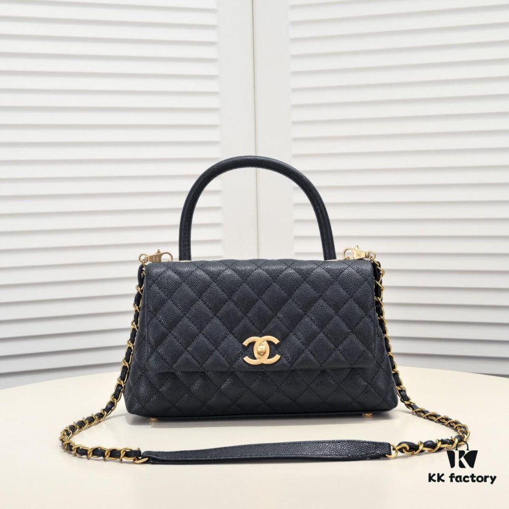 6930541cf09edb6de4c4f081 Large Black Chanel Unique Design Flap Bag – Dual Carry Shoulder and Handheld, Premium Top-Layer Imported Calfskin with Quilted Texture, Luxurious Gold-Tone Hardware