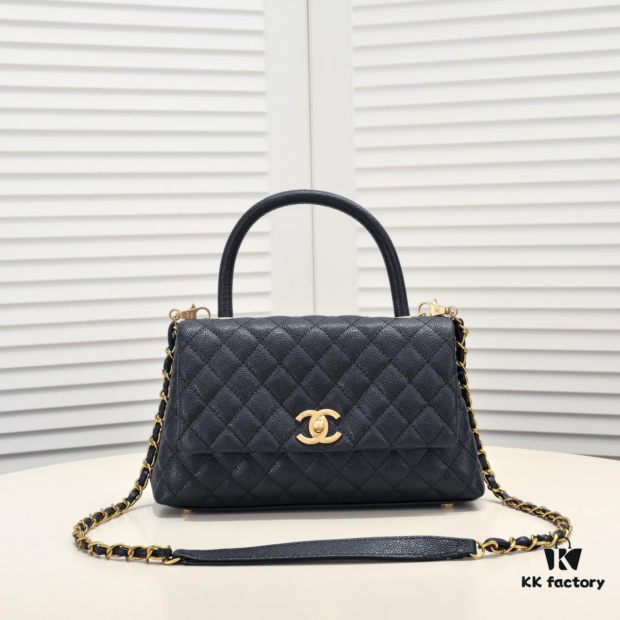 6930541cf09edb6de4c4f081 Large Black Chanel Unique Design Flap Bag – Dual Carry Shoulder and Handheld, Premium Top-Layer Imported Calfskin with Quilted Texture, Luxurious Gold-Tone Hardware