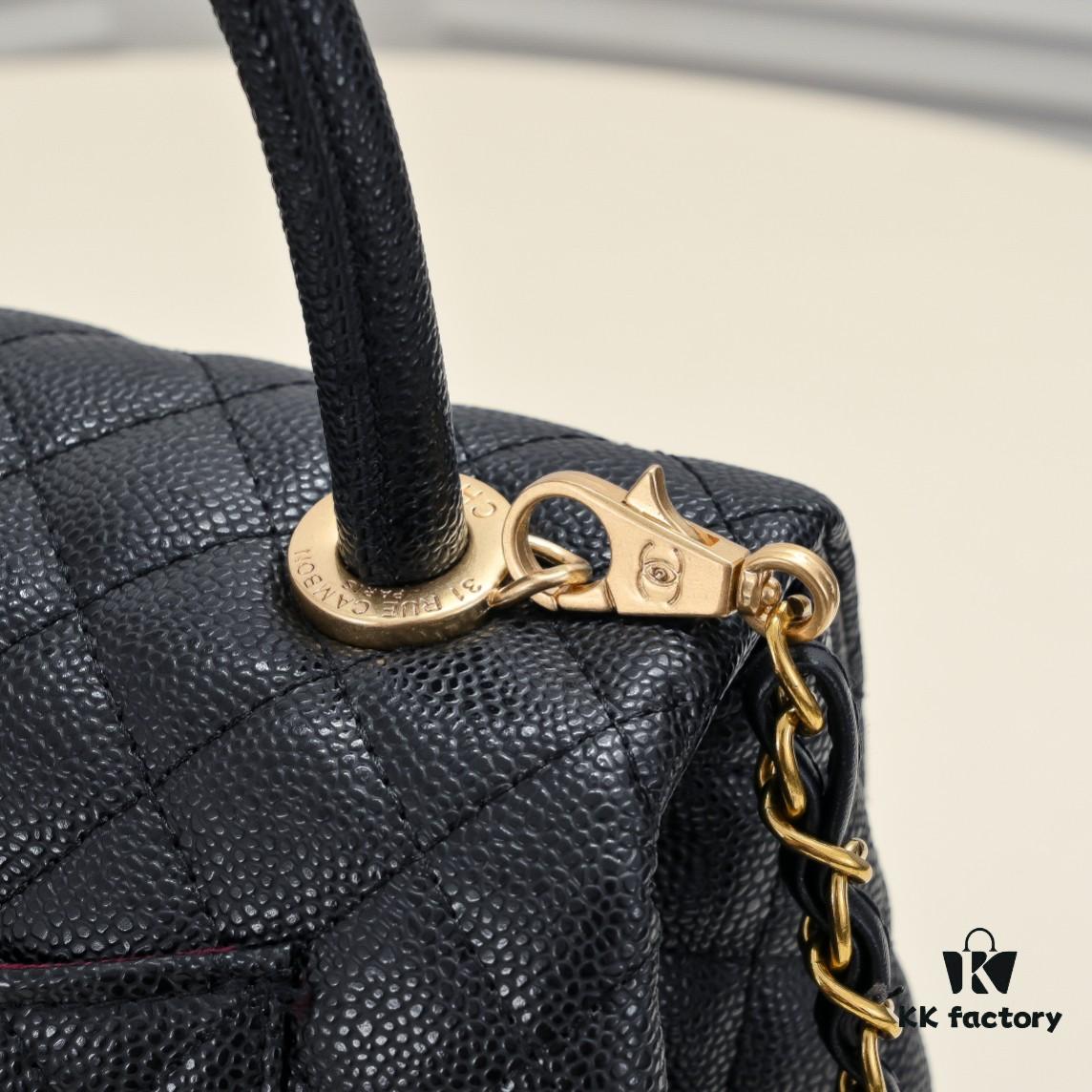 6930541ff09edb6de4c4f085 Large Black Chanel Unique Design Flap Bag – Dual Carry Shoulder and Handheld, Premium Top-Layer Imported Calfskin with Quilted Texture, Luxurious Gold-Tone Hardware