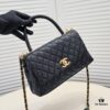 6930541ff09edb6de4c4f086 Large Black Chanel Unique Design Flap Bag – Dual Carry Shoulder and Handheld, Premium Top-Layer Imported Calfskin with Quilted Texture, Luxurious Gold-Tone Hardware