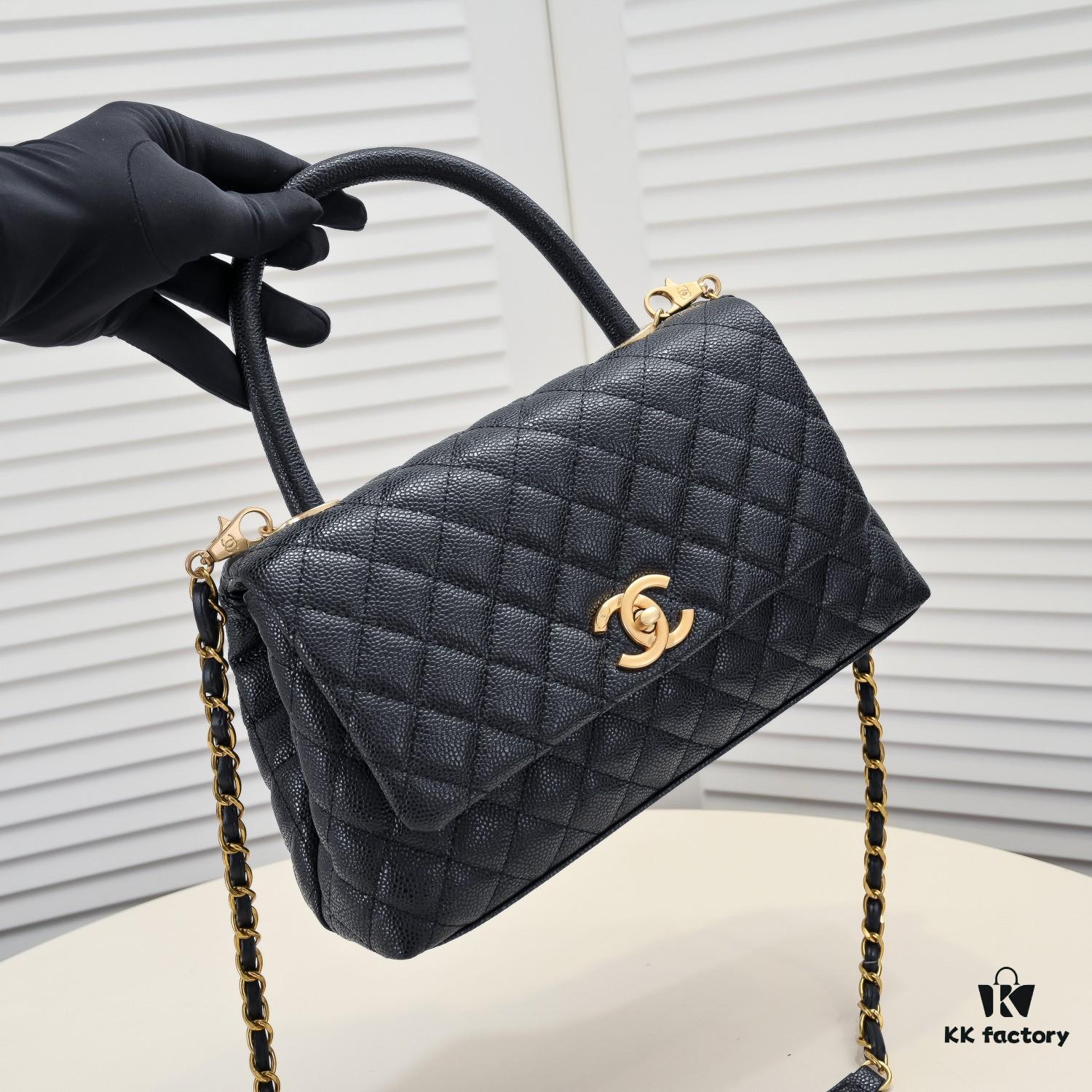 6930541ff09edb6de4c4f086 Large Black Chanel Unique Design Flap Bag – Dual Carry Shoulder and Handheld, Premium Top-Layer Imported Calfskin with Quilted Texture, Luxurious Gold-Tone Hardware