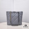 69305436f09edb6de4c4f0ad Mini CHANEL 22B 19BAG Tote Black Gold Italian First-Class GR Lamb Leather