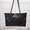 6930543af09edb6de4c4f0b2 Mini CHANEL 22B 19BAG Tote Black Gold Italian First-Class GR Lamb Leather