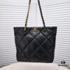 6930543ef09edb6de4c4f0bb CHANEL 22B 19BAG Tote Black Gold Small Size
