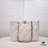 69305445f09edb6de4c4f0ca Large CHANEL 22B 19BAG Tote Black and Gold Italian GR Grade Lambskin