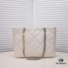 69305446f09edb6de4c4f0cc Large CHANEL 22B 19BAG Tote Black and Gold Italian GR Grade Lambskin