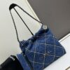 Upgraded! Champion Quality ⭐️⭐️⭐️ 24S Denim 22bag CHANEL 24S Denim Series, Jennie's Same Style Trash Bag – New Member of the 22bag Family with Rivets, This Season's Most Beautiful Denim Collection!