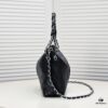Vintage Chanel Black and Silver Shoulder Tote