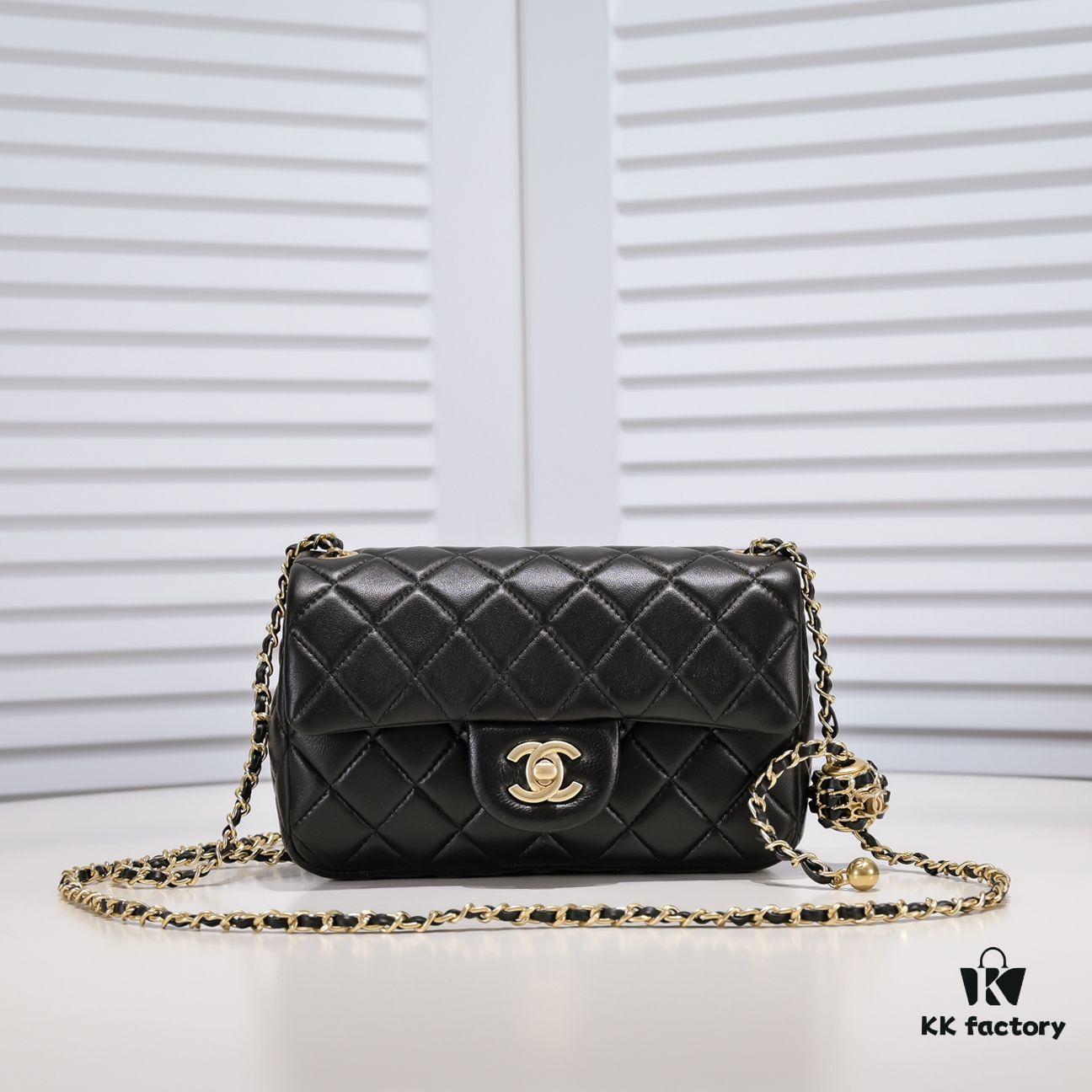 693054a0f09edb6de4c4f13e Chanel Hot-Selling Metal CF Mini Flap Bag with Hollow Woven Rope and Gold Ball Detail