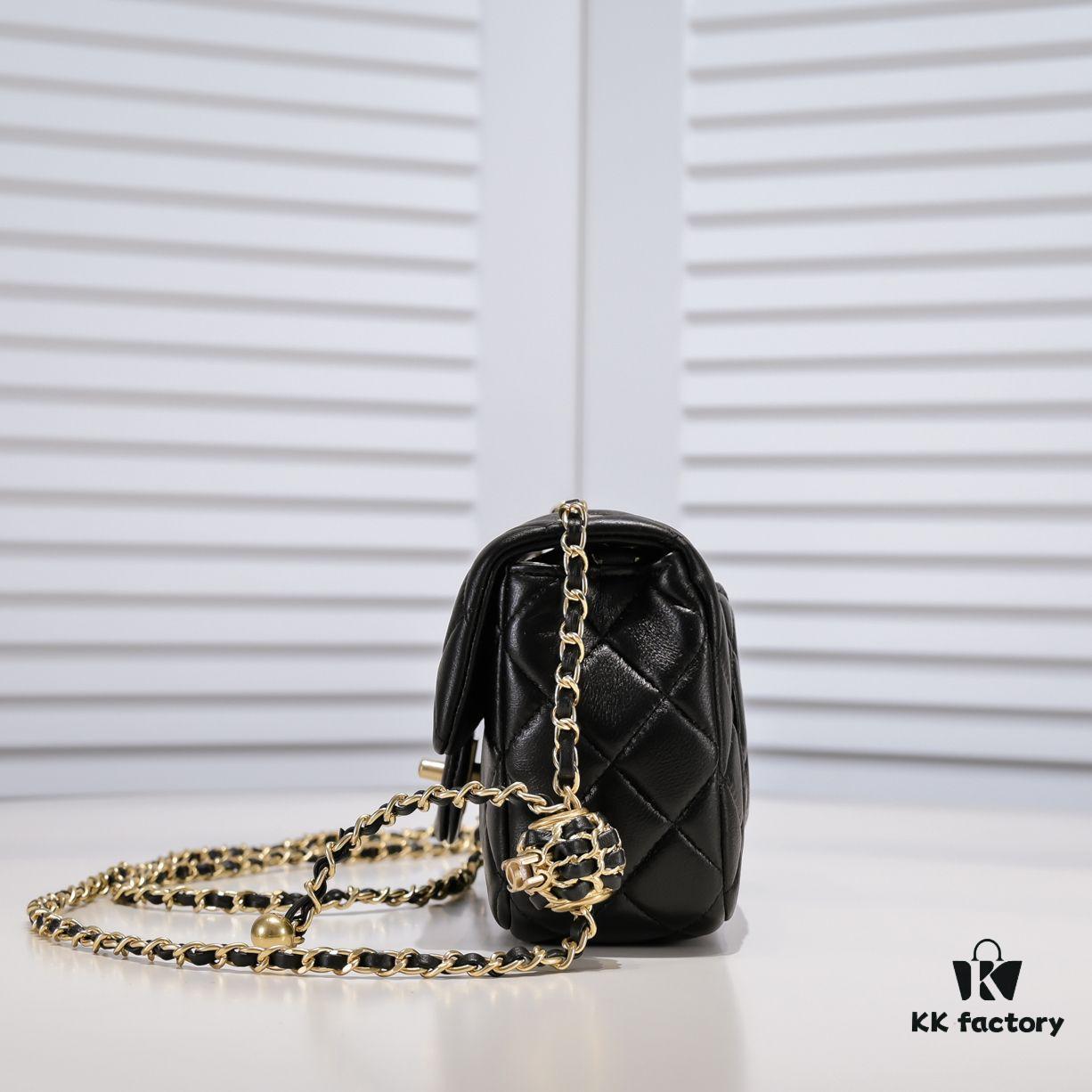693054a1f09edb6de4c4f13f Chanel Hot-Selling Metal CF Mini Flap Bag with Hollow Woven Rope and Gold Ball Detail