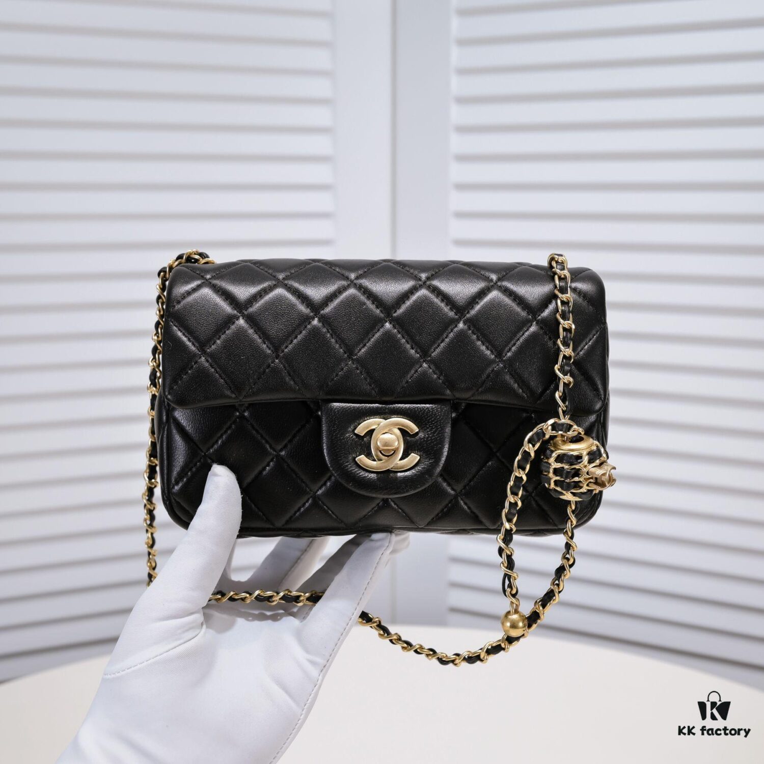 693054a5f09edb6de4c4f143 Chanel Hot-Selling Metal CF Mini Flap Bag with Hollow Woven Rope and Gold Ball Detail