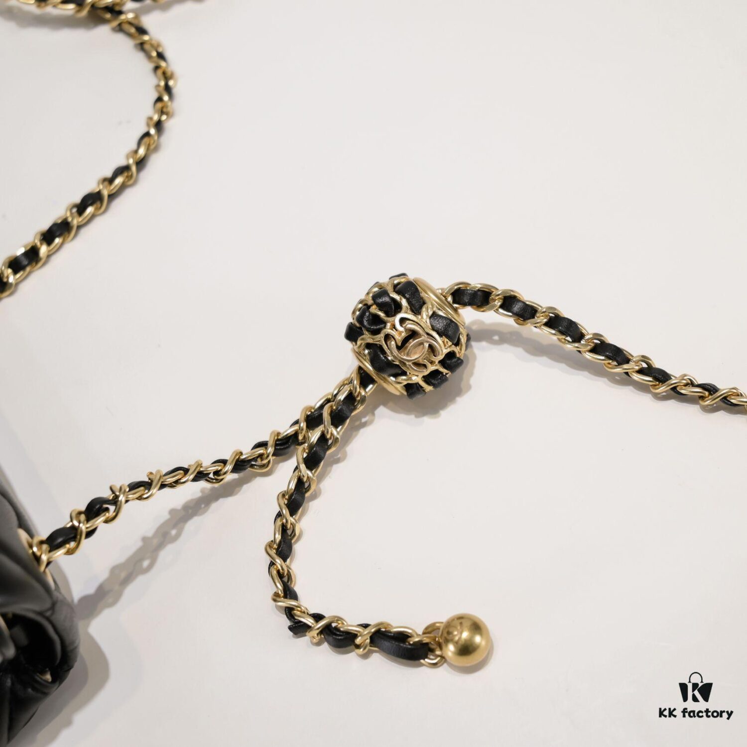 693054a6f09edb6de4c4f145 Chanel Hot-Selling Metal CF Mini Flap Bag with Hollow Woven Rope and Gold Ball Detail