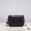 693054a9f09edb6de4c4f148 Chanel Hot-Selling Metal CF Mini Flap Bag with Hollow Woven Rope and Gold Ball Detail