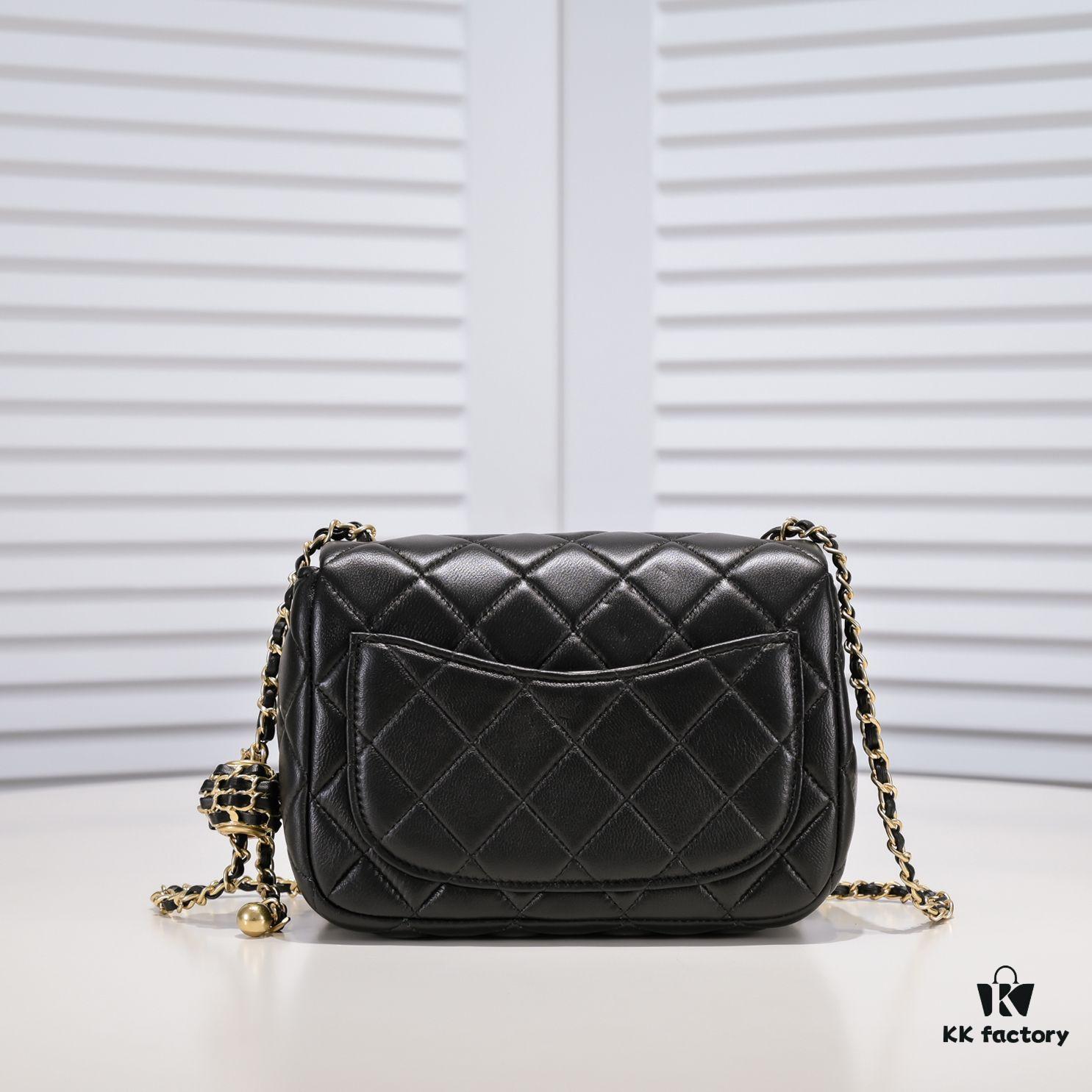 693054a9f09edb6de4c4f148 Chanel Hot-Selling Metal CF Mini Flap Bag with Hollow Woven Rope and Gold Ball Detail