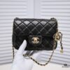 693054acf09edb6de4c4f14a Chanel Hot-Selling Metal CF Mini Flap Bag with Hollow Woven Rope and Gold Ball Detail
