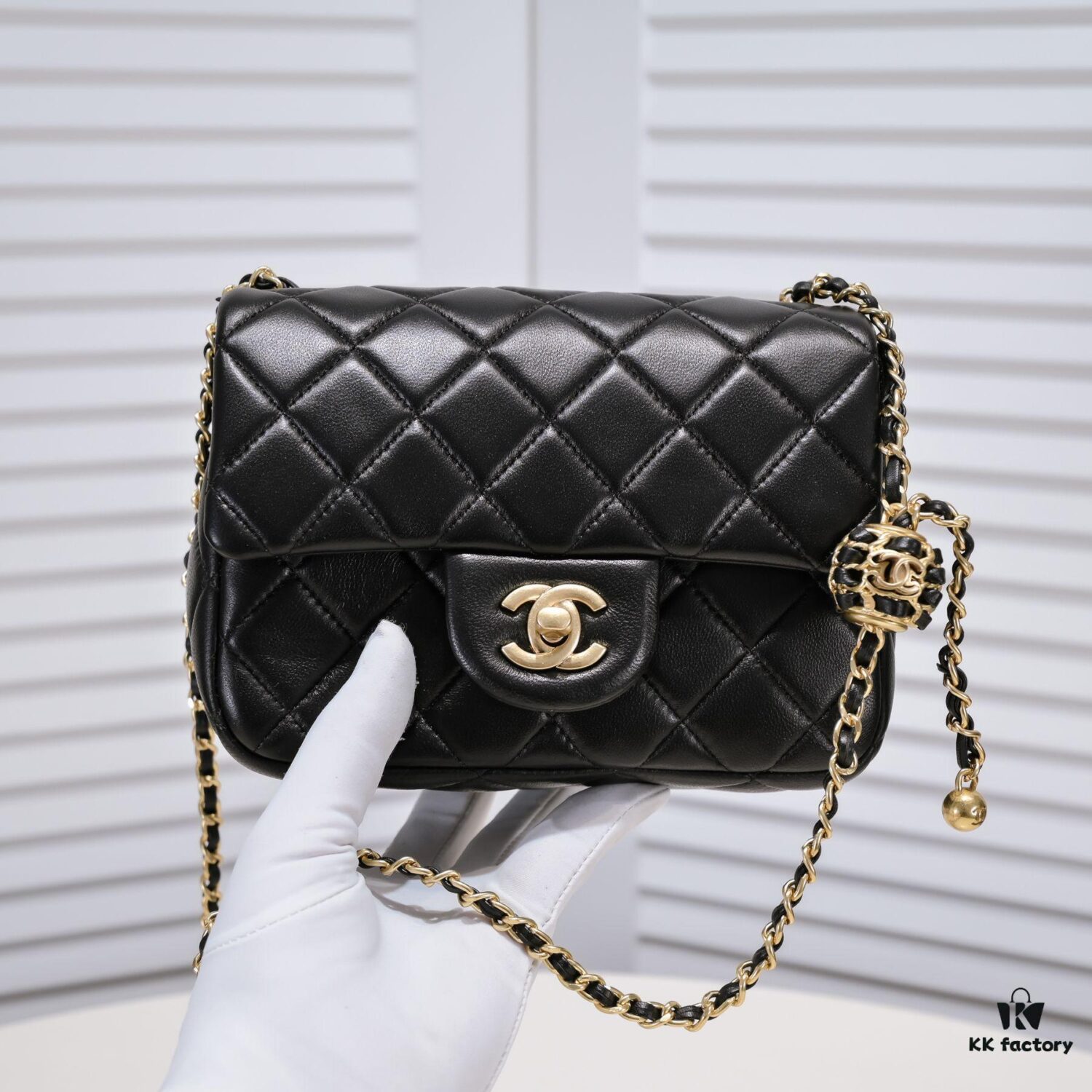 693054acf09edb6de4c4f14a Chanel Hot-Selling Metal CF Mini Flap Bag with Hollow Woven Rope and Gold Ball Detail