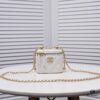 Chanel 2021 Fall/Winter New Arrival Handheld Makeup Pouch, Compact Storage Box, Authentic Hardware, Adjustable Strap, Premium Imported Lamb Leather