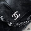 Vintage Chanel Black and Silver Shoulder Tote