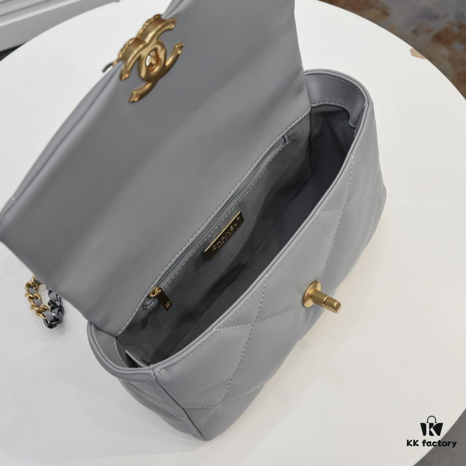 69305595f09edb6de4c4f2a2 Gray Mini Chanel Latest Bestseller in Stock - Imported Calfskin Leather, Soft Touch, Elegant and Versatile Design