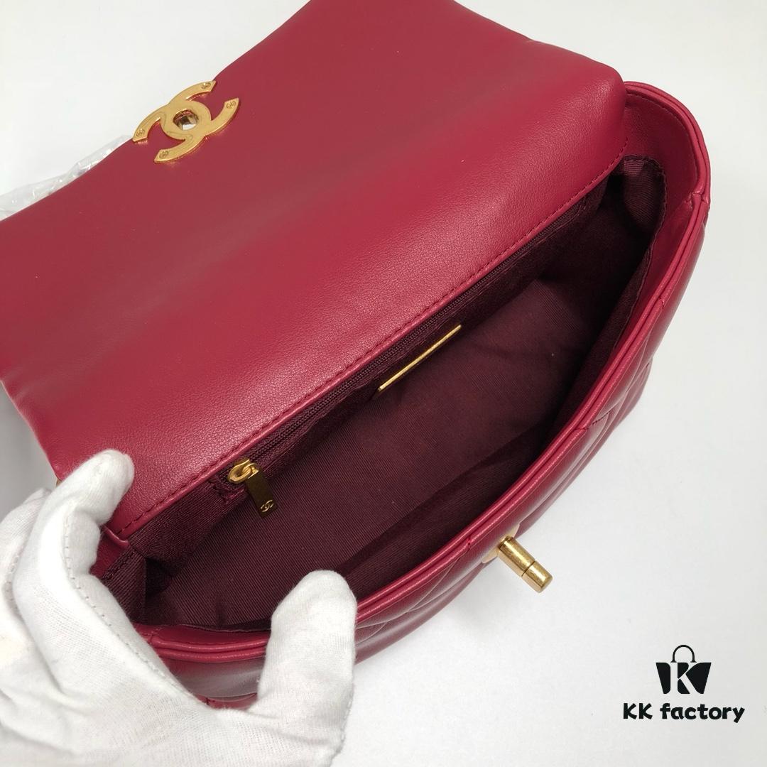 693055b3f09edb6de4c4f2cf Burgundy Red Mini Chanel Latest Bestseller Release 📣📣 Synchronized with Counter, Imported Calfskin Leather, Extremely Soft Touch