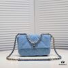 693055c3f09edb6de4c4f2ee Chanel 22p Spring-Summer Collection New 19Bag Denim Light Blue Sand Silver Hardware