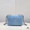 693055c4f09edb6de4c4f2ef Chanel 22p Spring-Summer Collection New 19Bag Denim Light Blue Sand Silver Hardware