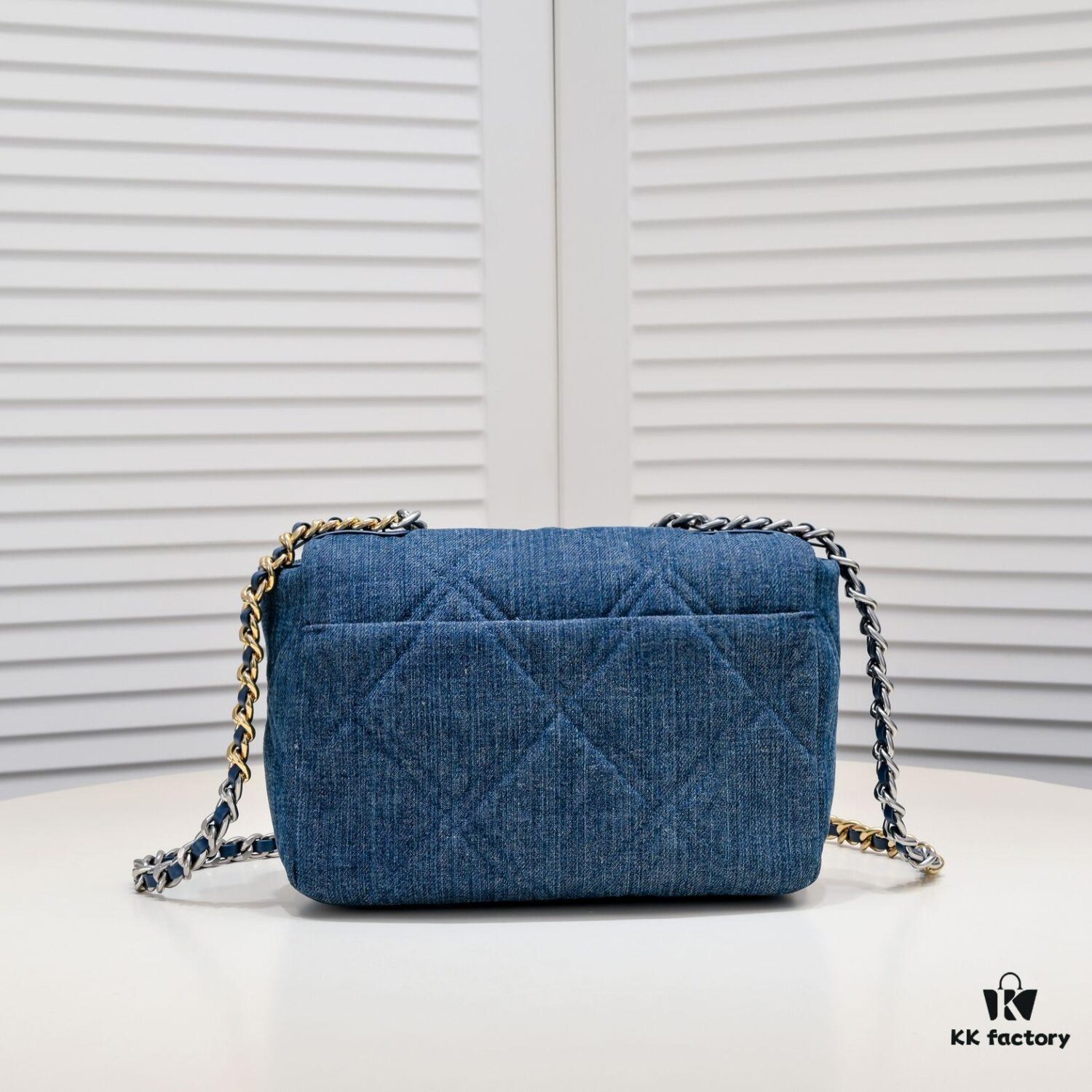 693055c9f09edb6de4c4f2f8 Chanel 22p Spring-Summer Collection Denim Bag in Light Blue with Silver-Tone Hardware