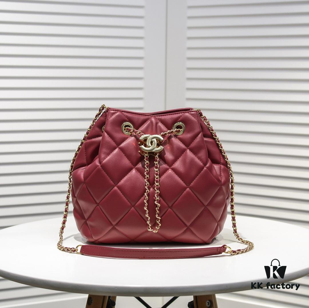 693055fcf09edb6de4c4f344 Large CHANEL 2020 New Arrival Double C Chain Drawstring Mini Bucket Bag