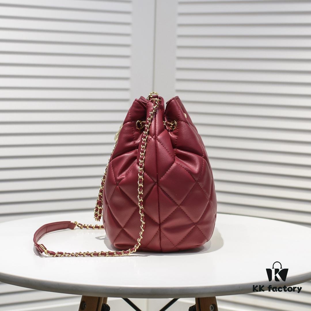 693055fcf09edb6de4c4f347 Large CHANEL 2020 New Arrival Double C Chain Drawstring Mini Bucket Bag