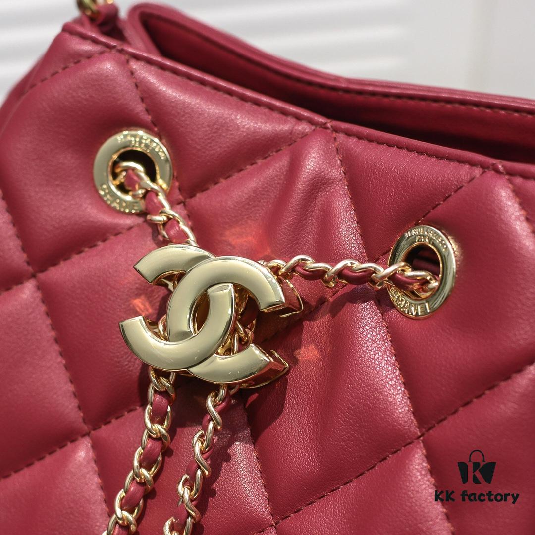 693055fff09edb6de4c4f34c Large CHANEL 2020 New Arrival Double C Chain Drawstring Mini Bucket Bag