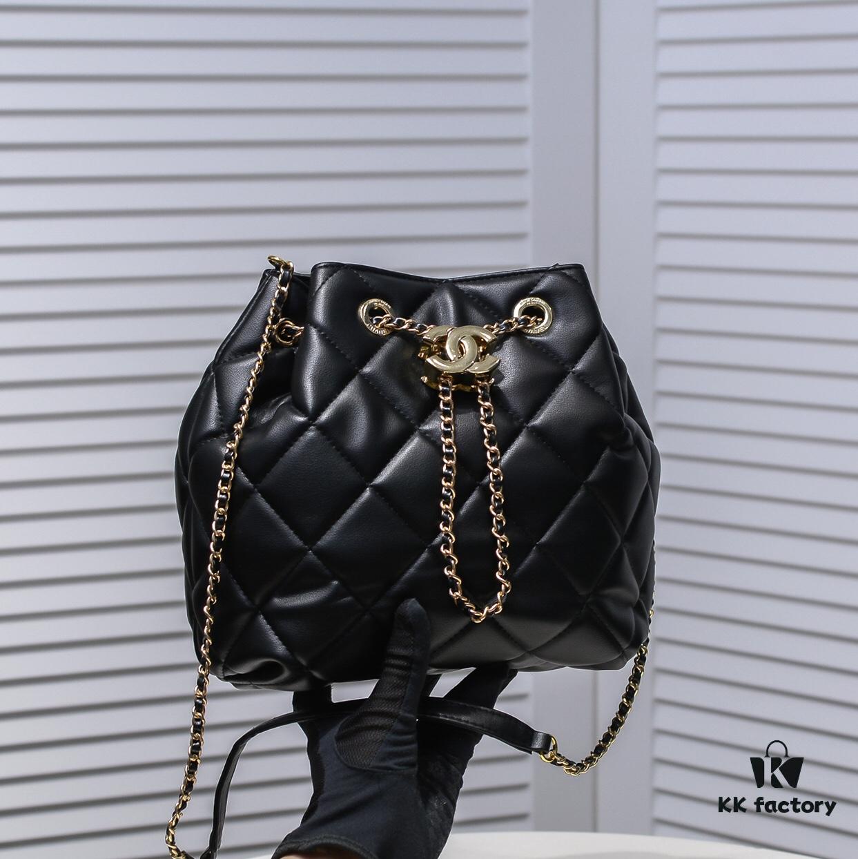 69305606f09edb6de4c4f356 Large CHANEL 2020 New Arrival Double C Chain Drawstring Mini Bucket Bag