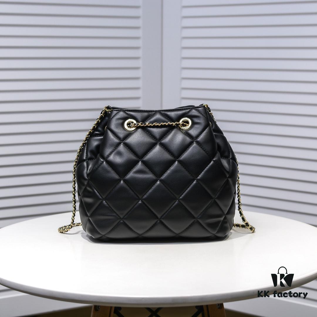 69305620f09edb6de4c4f385 Large CHANEL 2020 New Arrival Double C Chain Drawstring Mini Bucket Bag