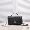 69305621f09edb6de4c4f387 Chanel 22B Latest Mini CF Handle with Hardware Accents, New AS2431 Classic Quilted Flap Bag