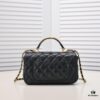 69305621f09edb6de4c4f388 Chanel 22B Latest Mini CF Handle with Hardware Accents, New AS2431 Classic Quilted Flap Bag