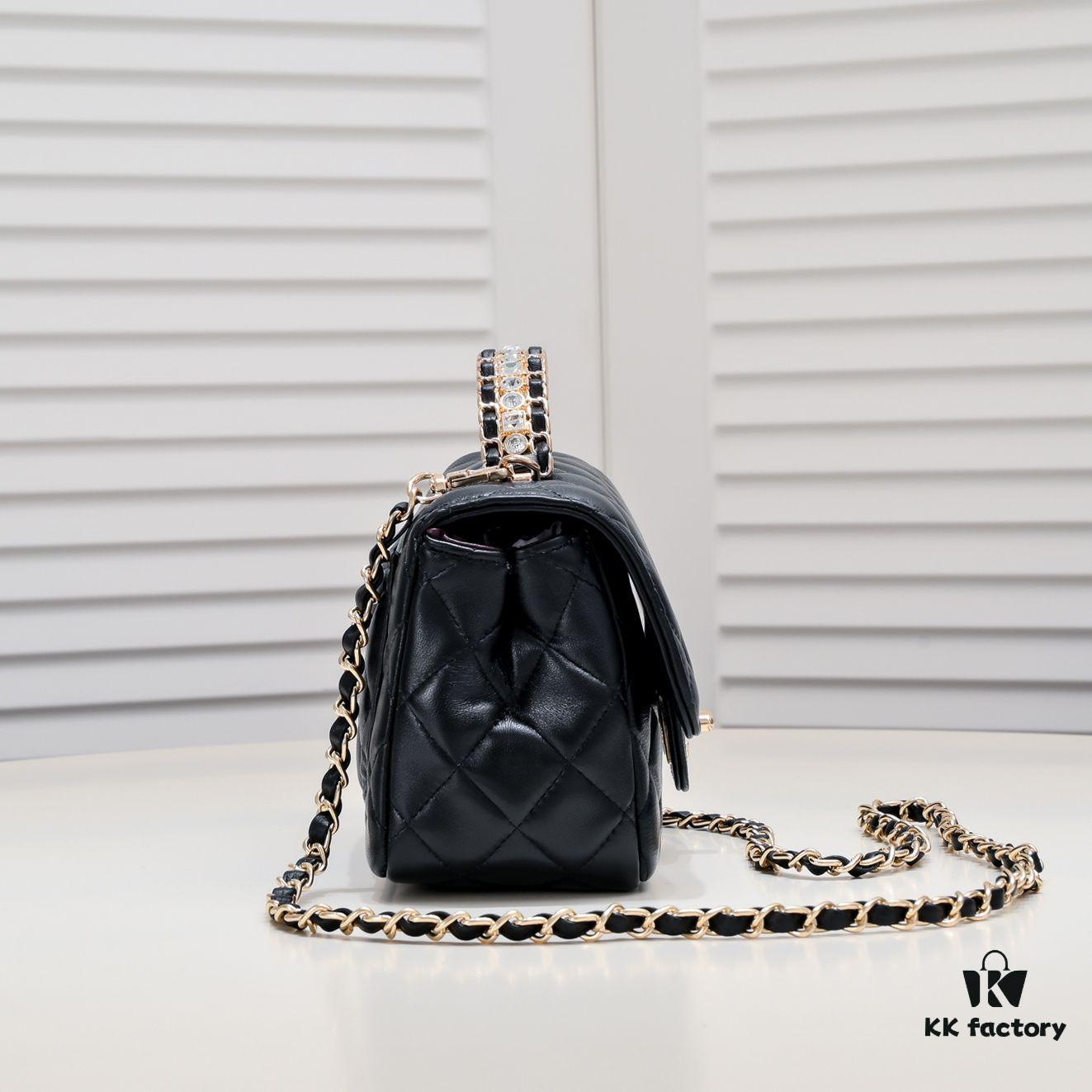 69305630f09edb6de4c4f3a3 Small Size 🦋 Chanel 🖤 23A Diamond Handle CF Mini, Early Release 💎